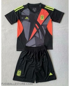 Günstige Argentinien Torwart Heimtrikotsatz Kinder Copa America 2024 Kurzarm (+ Kurze Hosen)